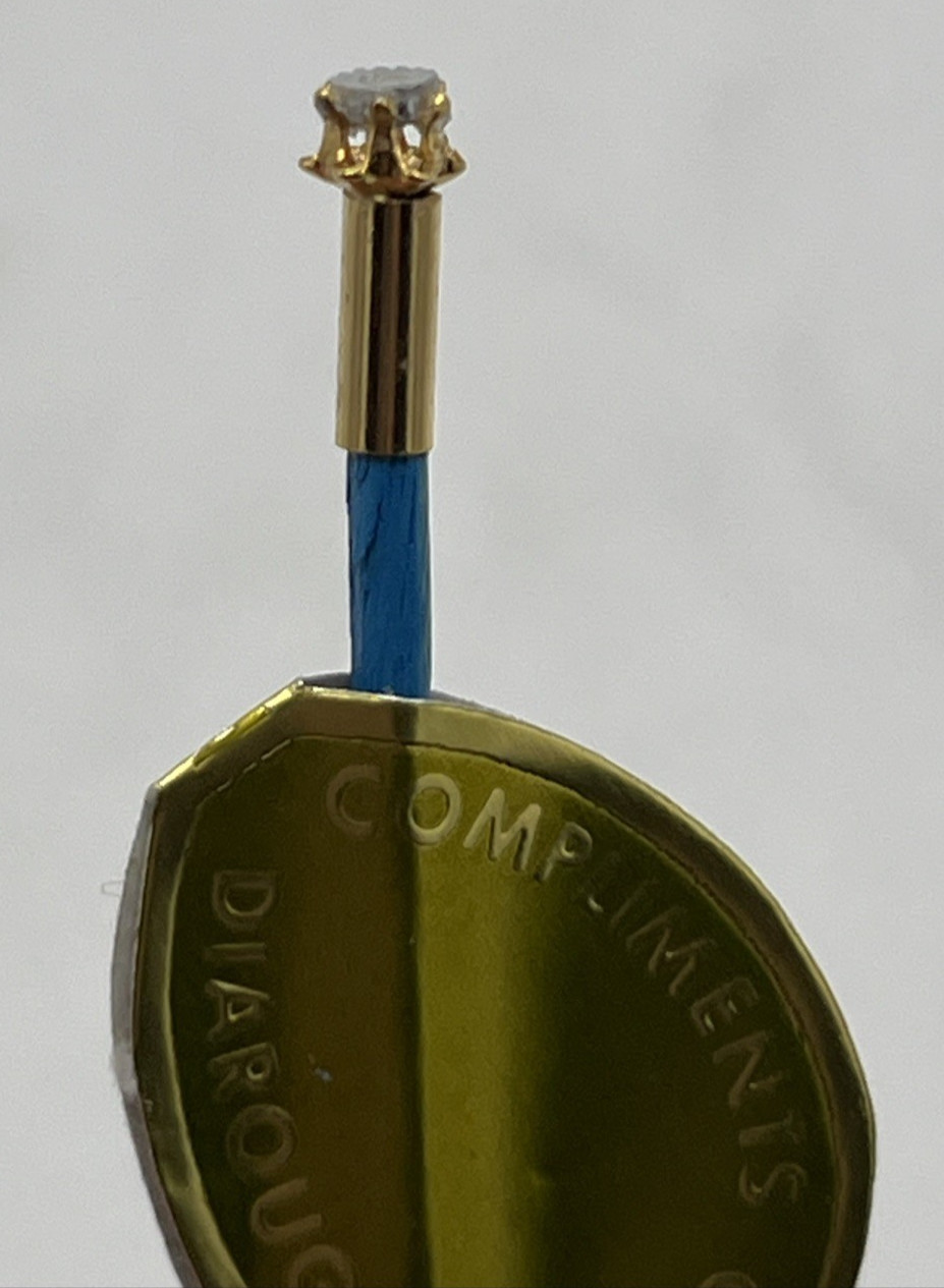 Uncut Diamond Topped Toothpick Premium Novelty Diarough Blue