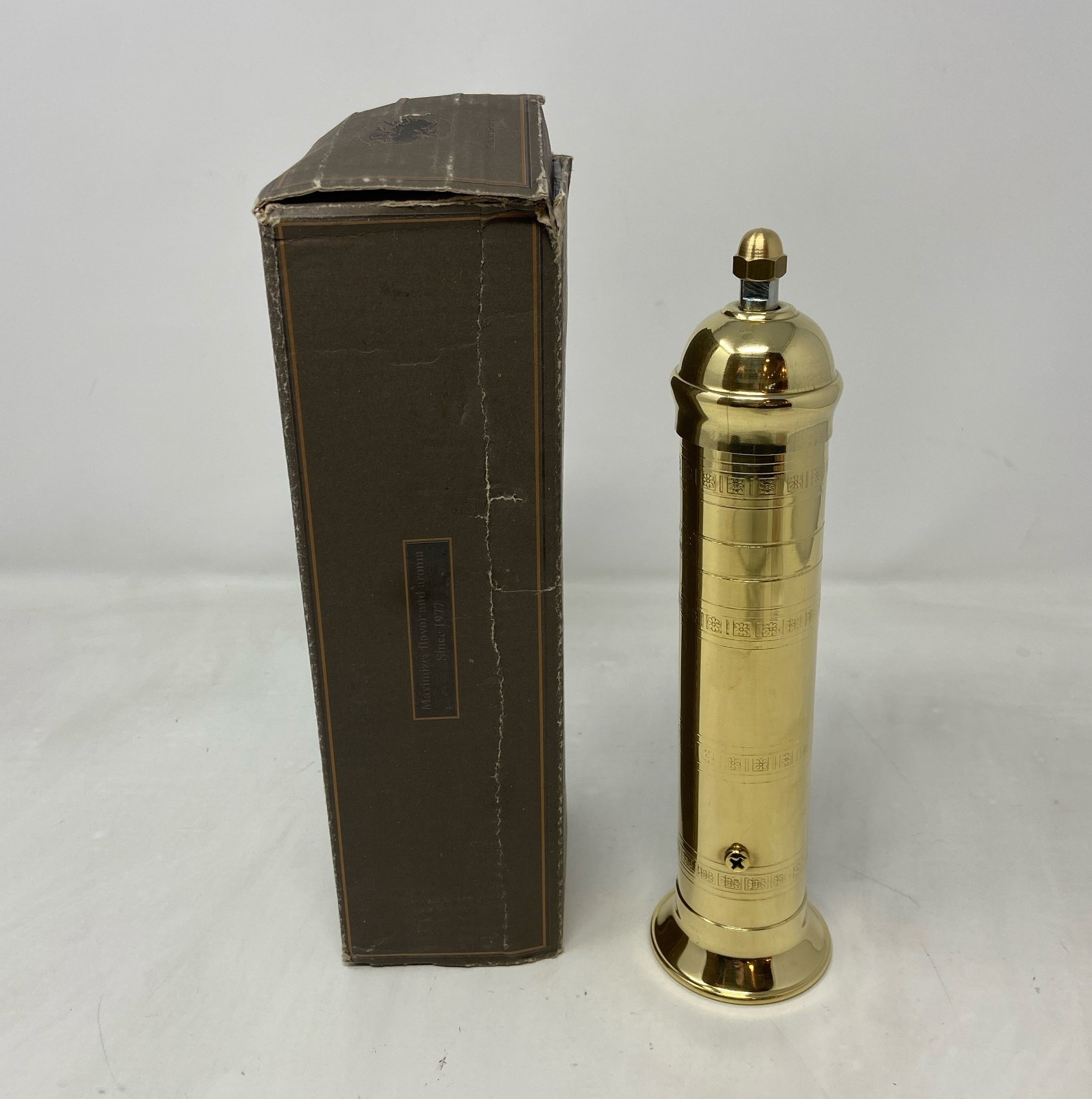 Alexander Home Original Greek Pepper Mill - 9-Inch Brass Manual Grinder