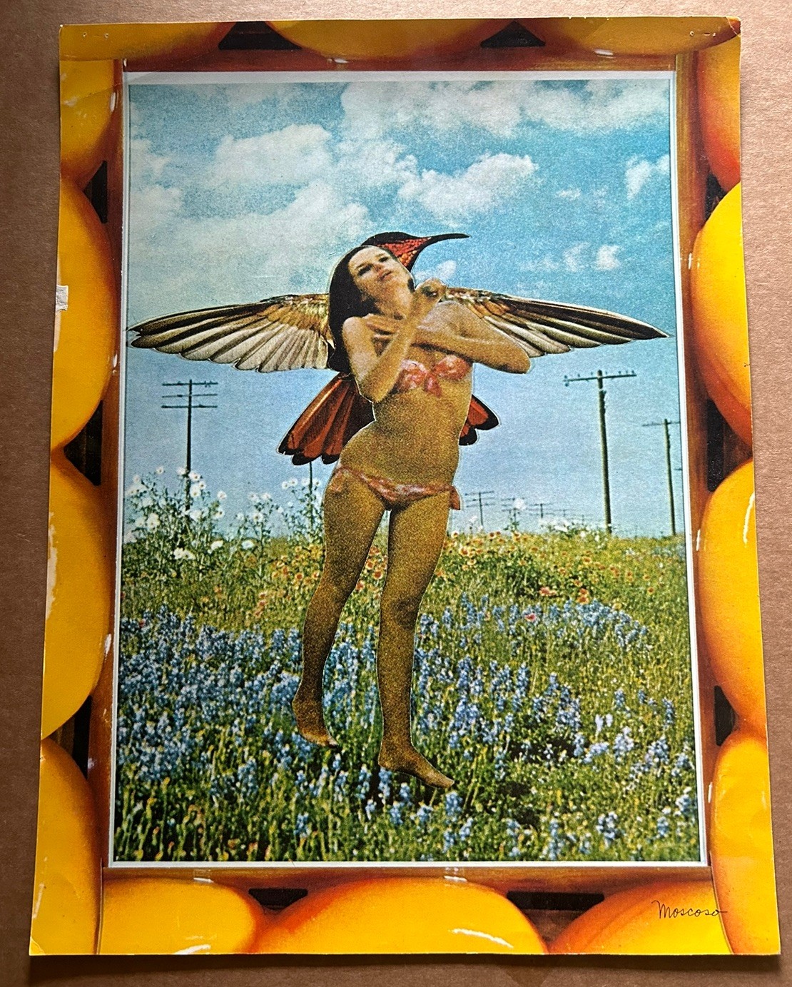 Victor Moscoso Poster  1967 Collage Vintage signed RARE Psychedelic Not Graham