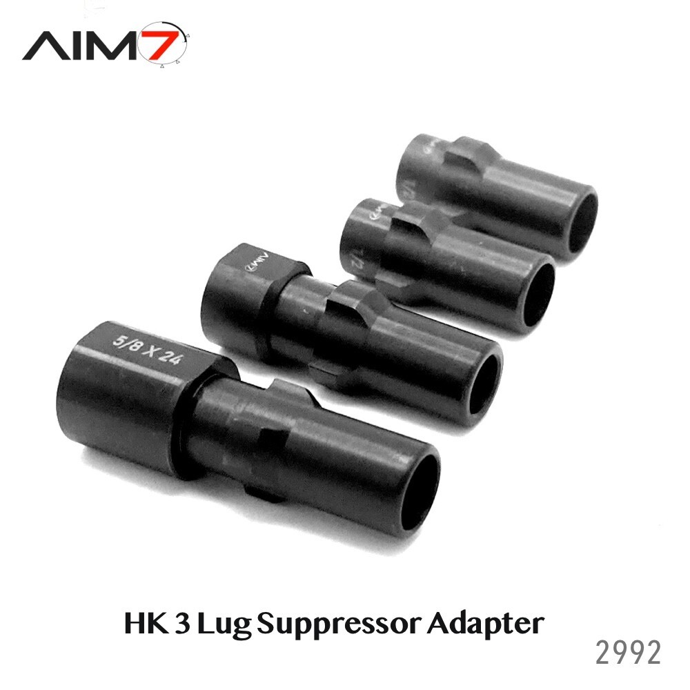 Aim7 3-Lug Muzzle Device 1/2x28, 1/2x36, 5/8x24, M135.1LH