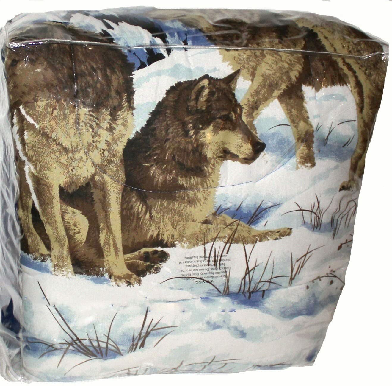 MIDNIGHT WOLVES Bed In Bag Howling Pack Wolf Bedding Blue Comforter & Sheet Set