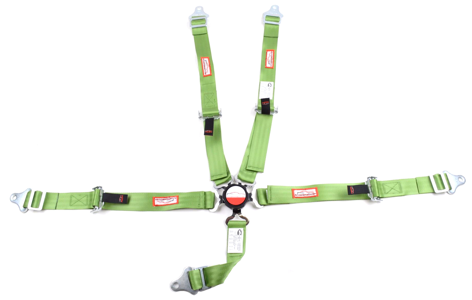 JR DRAGSTER HARNESS SFI 16.1 5 POINT CAM LOCK ROLL BAR MOUNT BELT LIME GREEN