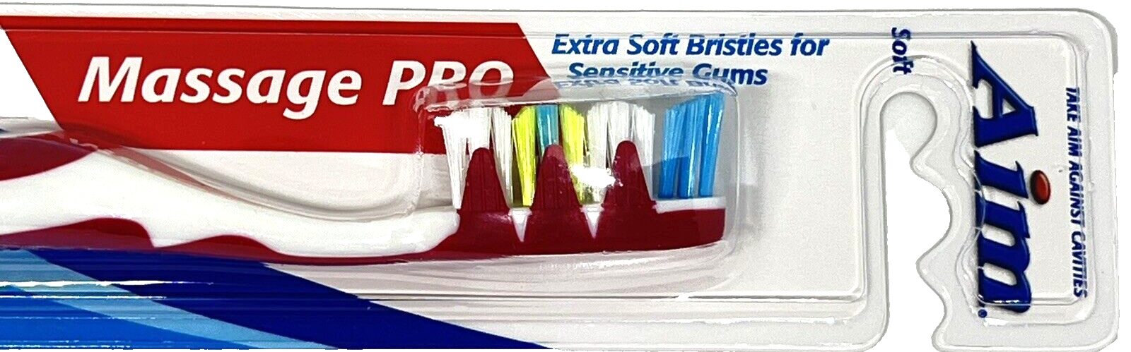 Aim Massage Pro Soft Bristle Standard Toothbrush 6 Pack Individually Carded Asst