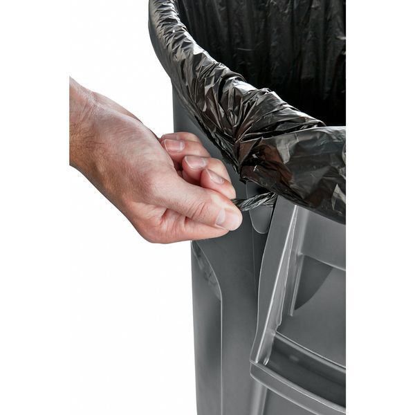 Rubbermaid Commercial Fg264360gray 44 Gal Round Trash Can, Gray, 24 In Dia,