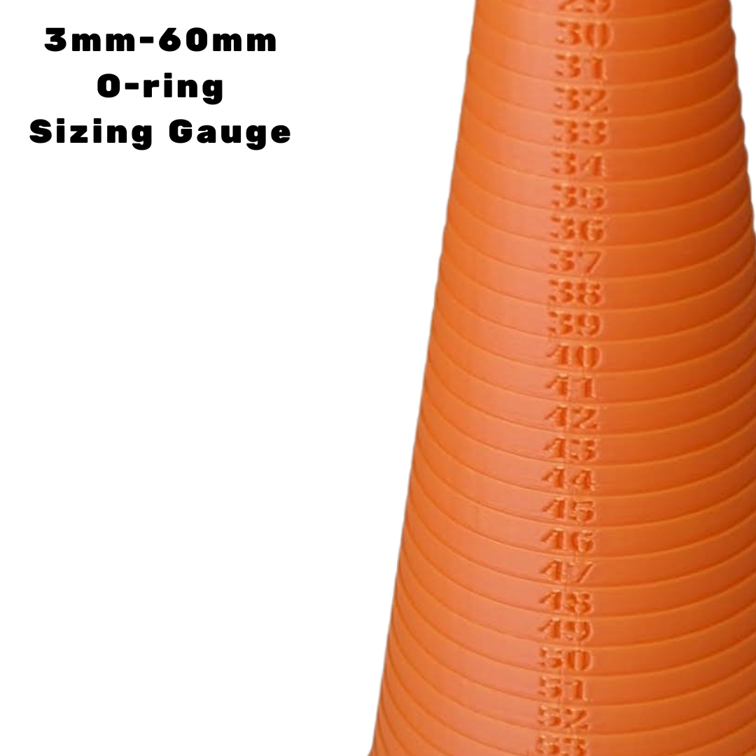 Orange O-Ring Gauge Sizing Cone Measuring Tool 3mm-60mm Chart Lifetime Warranty