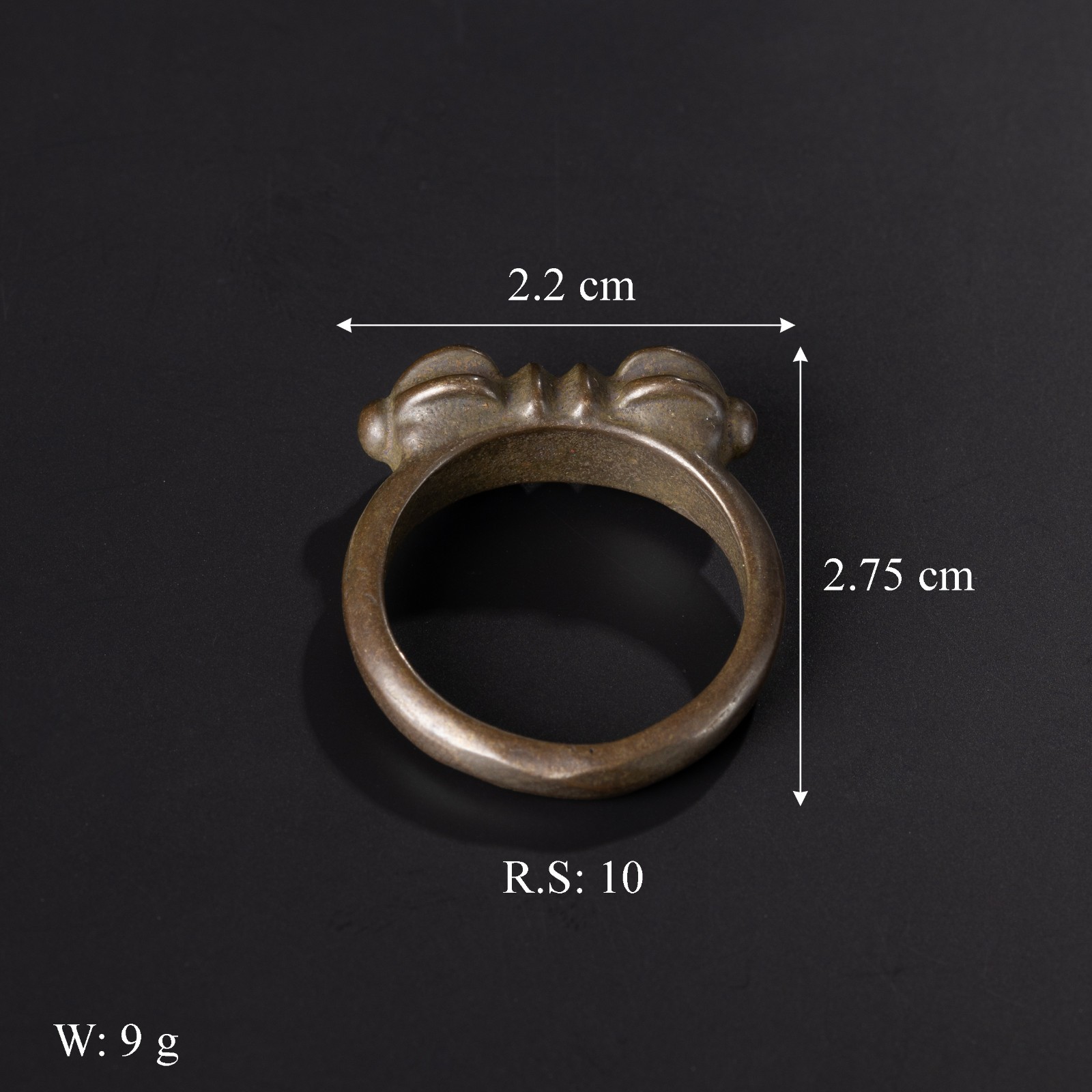 Antique Tibetan Bronze Vajra Dorje Amulet Ring