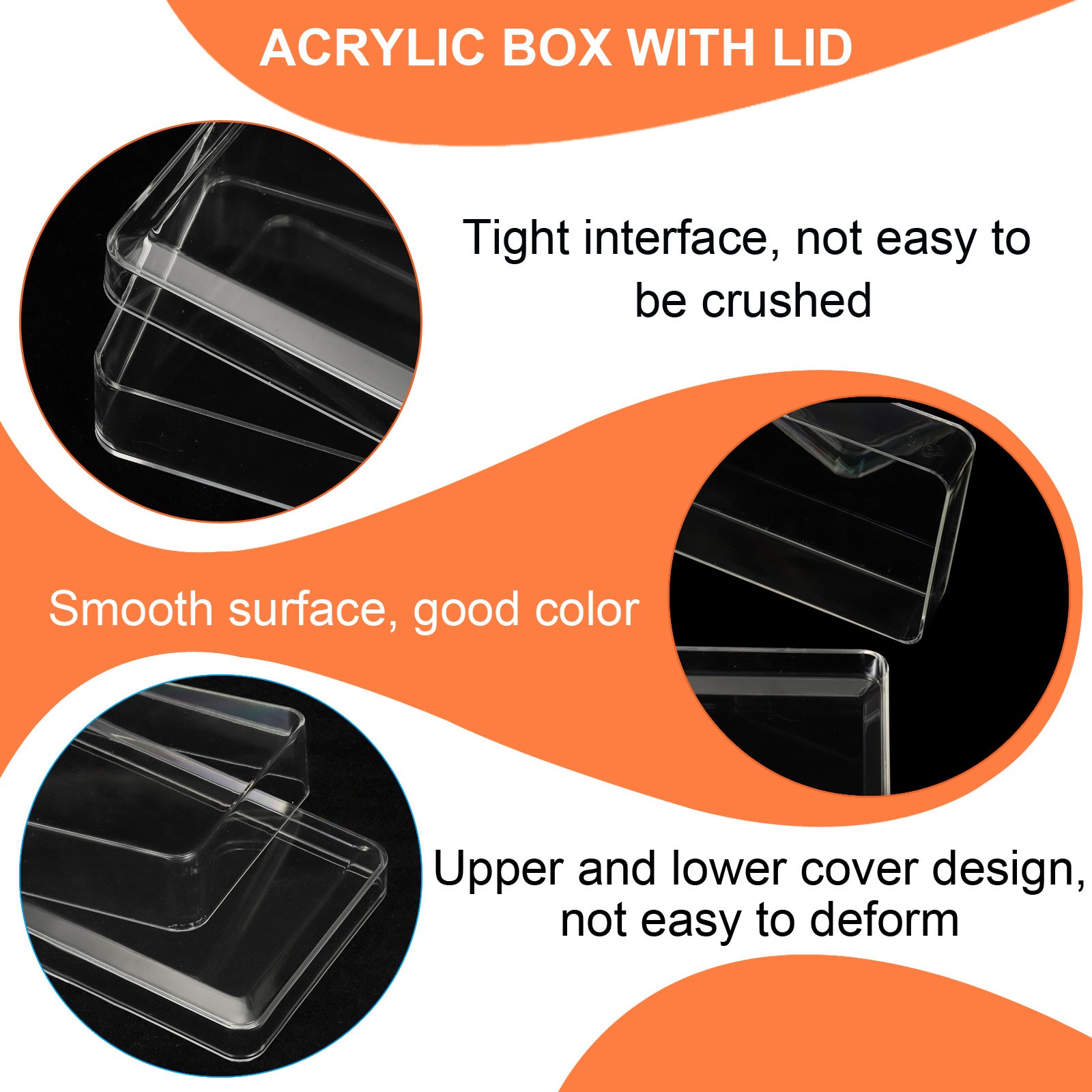 7.87" x 5.91" x 1.97" Acrylic Box with Lid Clear Acrylic Display Boxes