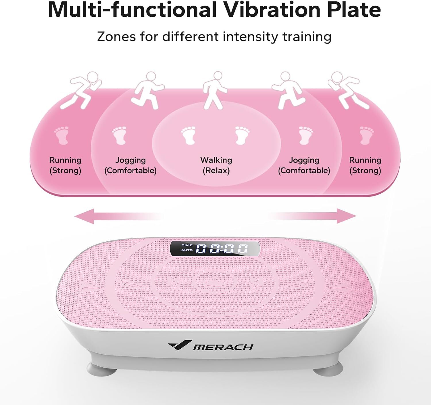 MERACH Vibration Plate Whole Body Workout Fitness Platform Exercise Machine Pink