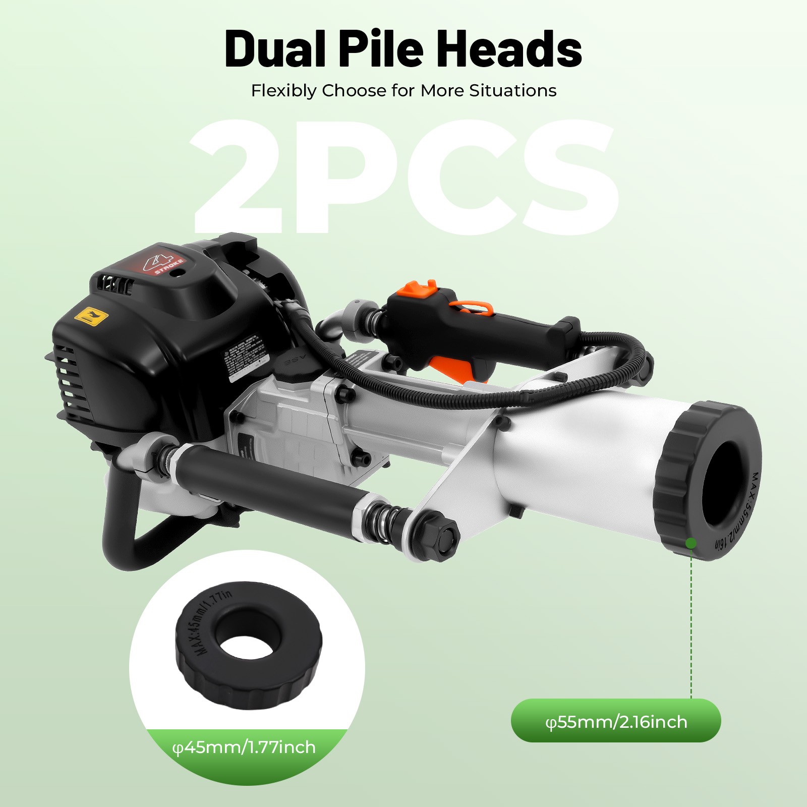 4 Stroke Gas Powered Driver Fence Farm Push Pile Gasoline Engine Kit 37.7CC