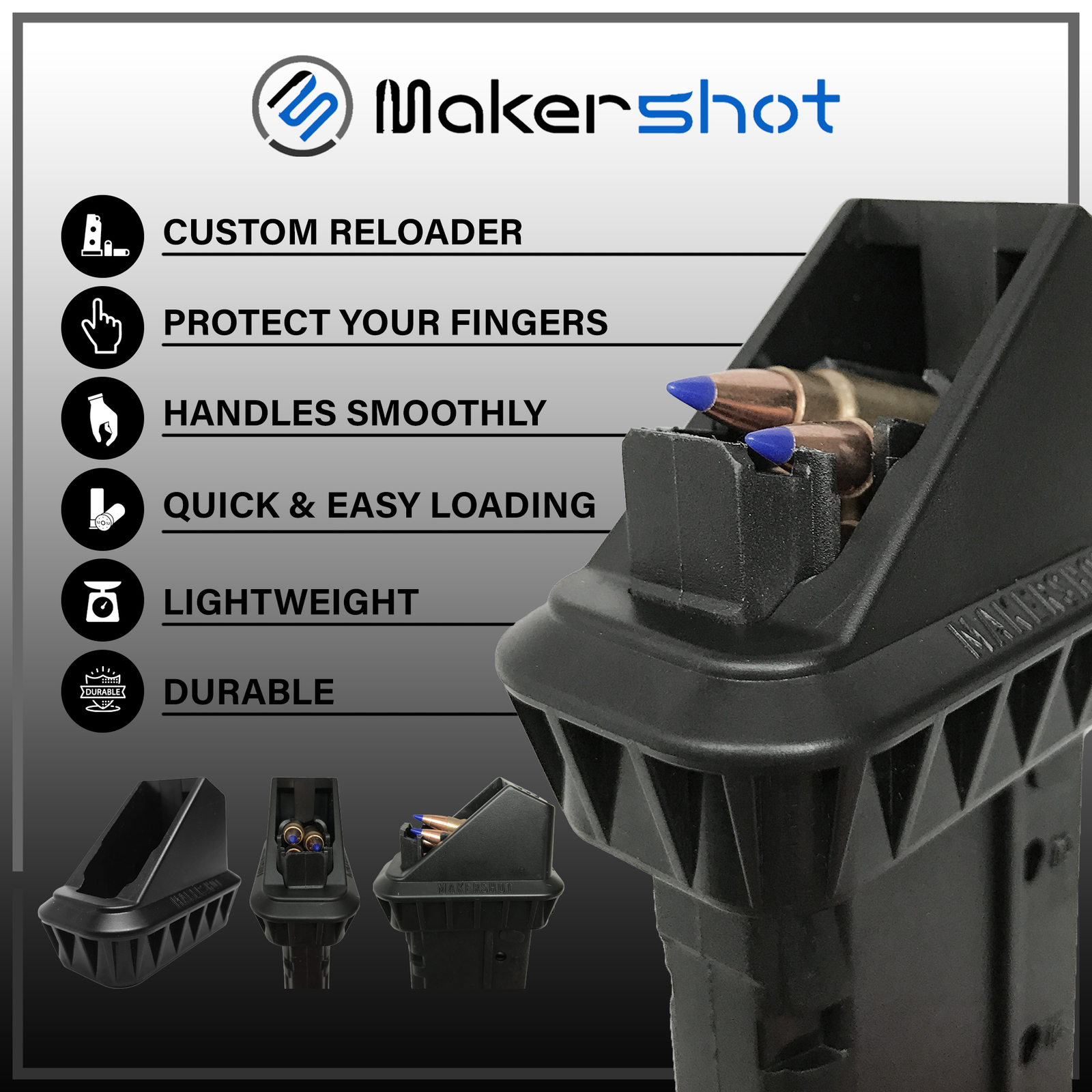 MAKERSHOT Speedloader for Smith & Wesson M&P 5.7, 5.7x28mm, Magazine Loader