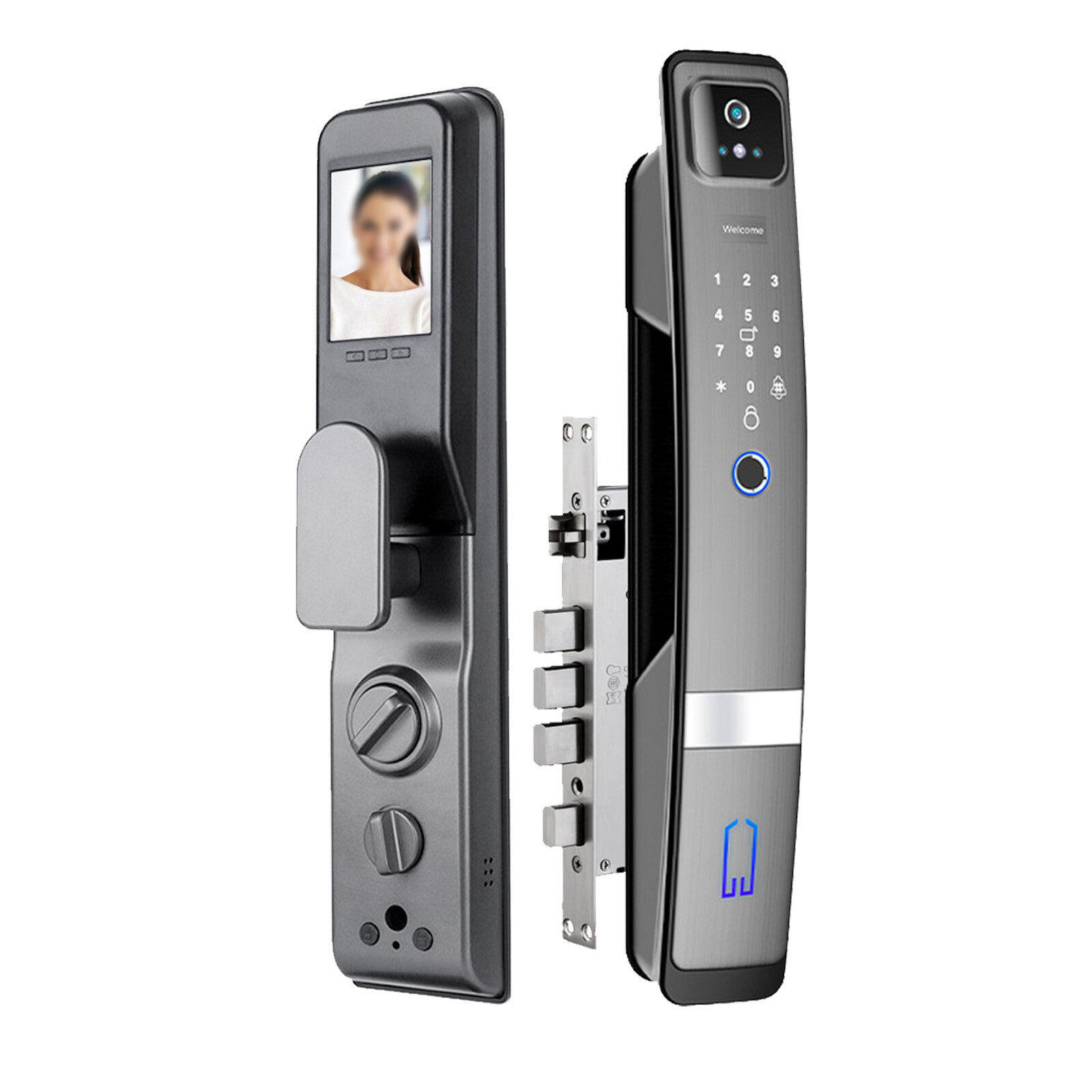 Smart Door Lock 3D Face Recognition Camera FingerPrint Password Security Lock