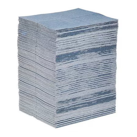 Pig Blu101 Sorbent Pad, 34 Gal, 15 In X 19 In, Universal, Blue, 100 Pk
