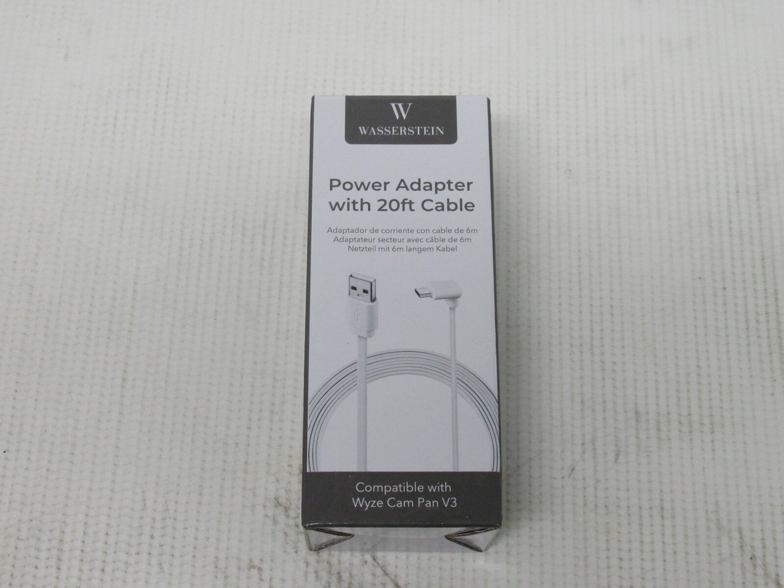 Wasserstein Power Cord for Wyze Cam Pan V3 | 20 ft Cable and Adapter - White