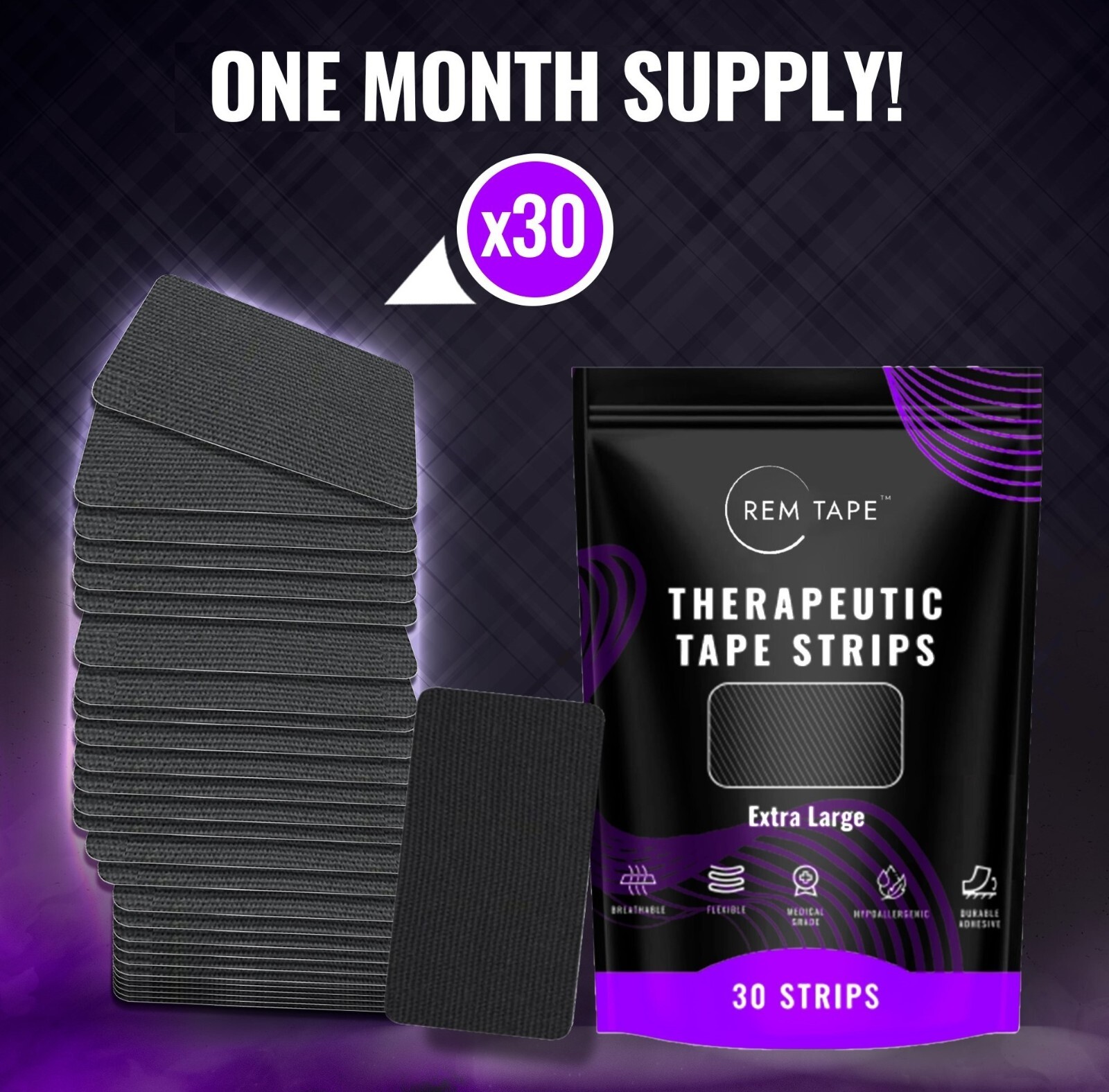 REM Tape™ (XL Size) Premium Therapeutic Tape (30 Pcs)
