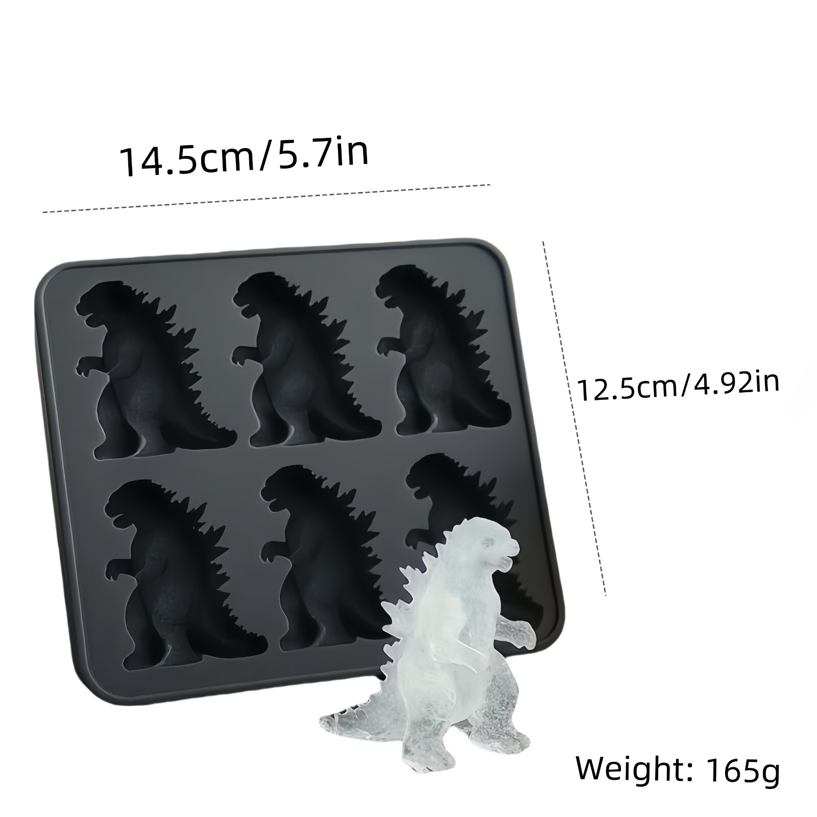 Godzilla Shaped Ice Cube Mold Ice Cube Tableware 6 Grid Silicone Kitchen Bar