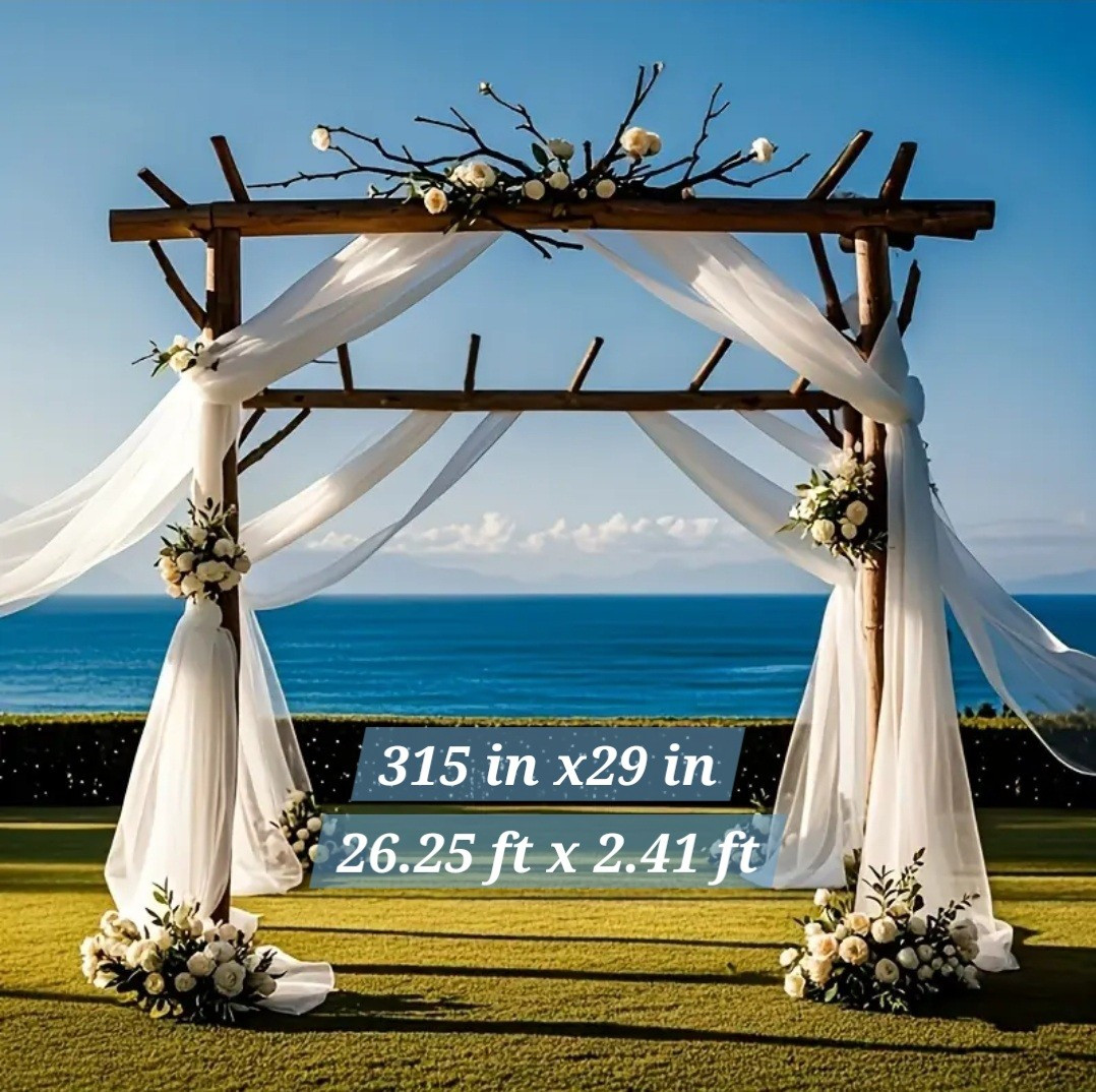 cortinas de decoracion para boda 315 in x 29in. ( Elegant white wedding curtain)