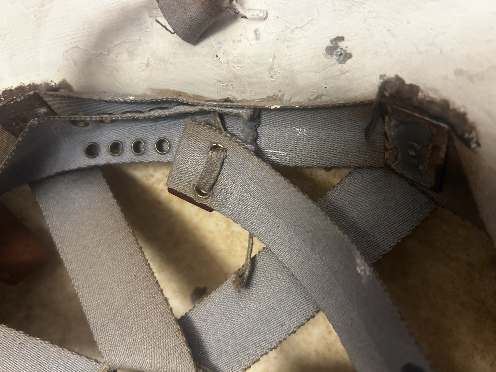 Vintage WWII Metal Helmet O.C.D. Office Civil Defense White Steel Helmet