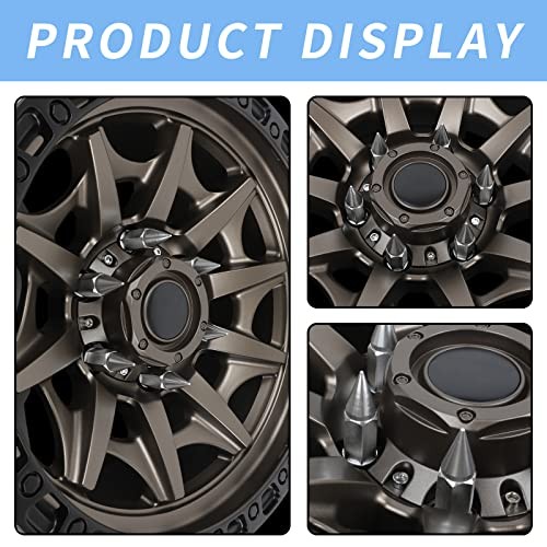 24Pcs Anti Theft Spikes Extended Tuner Wheel/Rims Lug Nut Silver