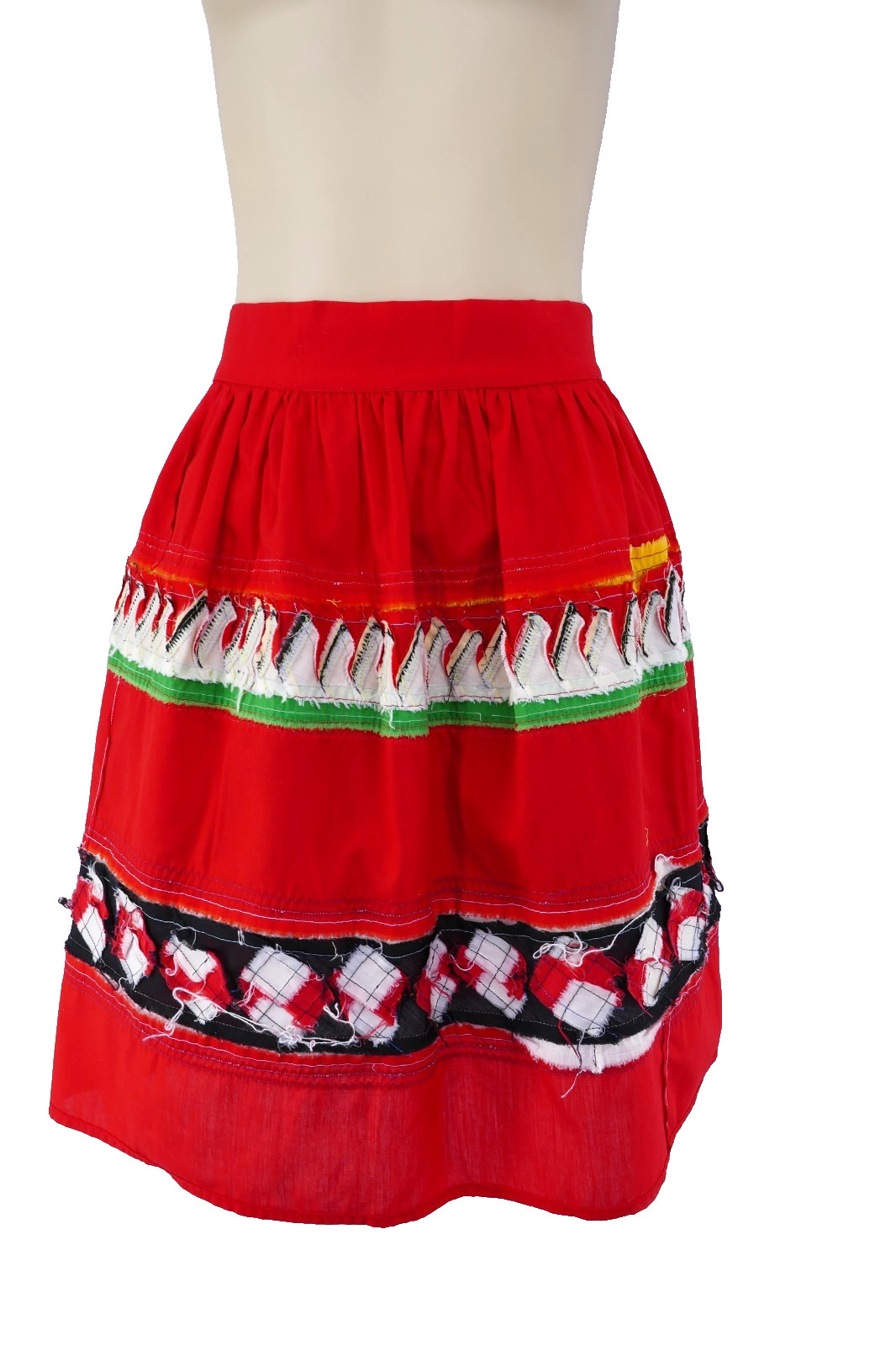 VINTAGE SEMiNOLE MiCCOSUKEE NATiVE AMERiCAN HANDMADE PATCHWORK RiC RAC APRON