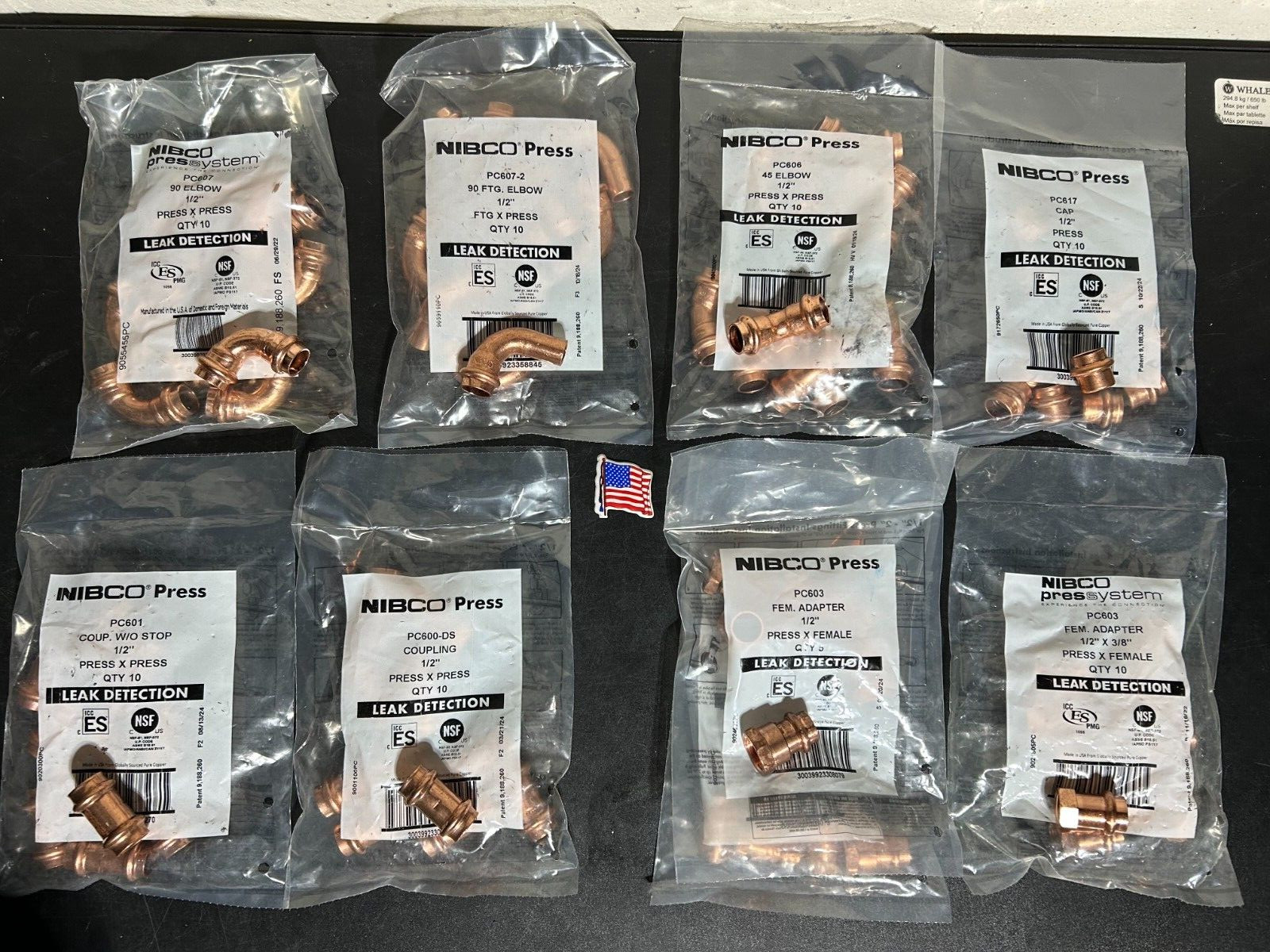 MADE IN USA 80 - NIBCO VIEGA PROPRESS COPPER FITTINGS 1/2" PRO PRESS