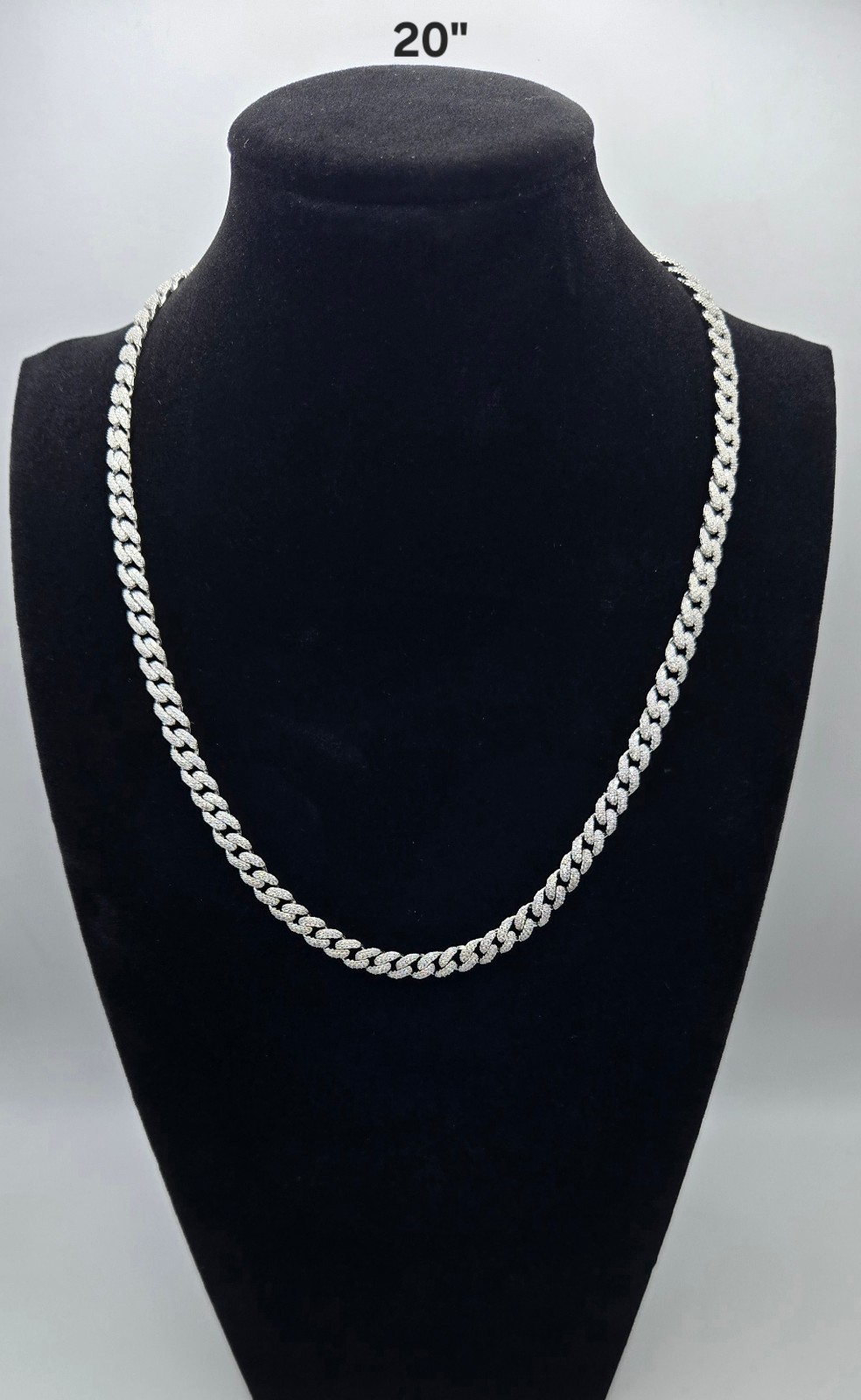 Genuine MOISSANITE Miami Cuban Chain Necklaces 6mm, 925 Sterling Silver, Icey