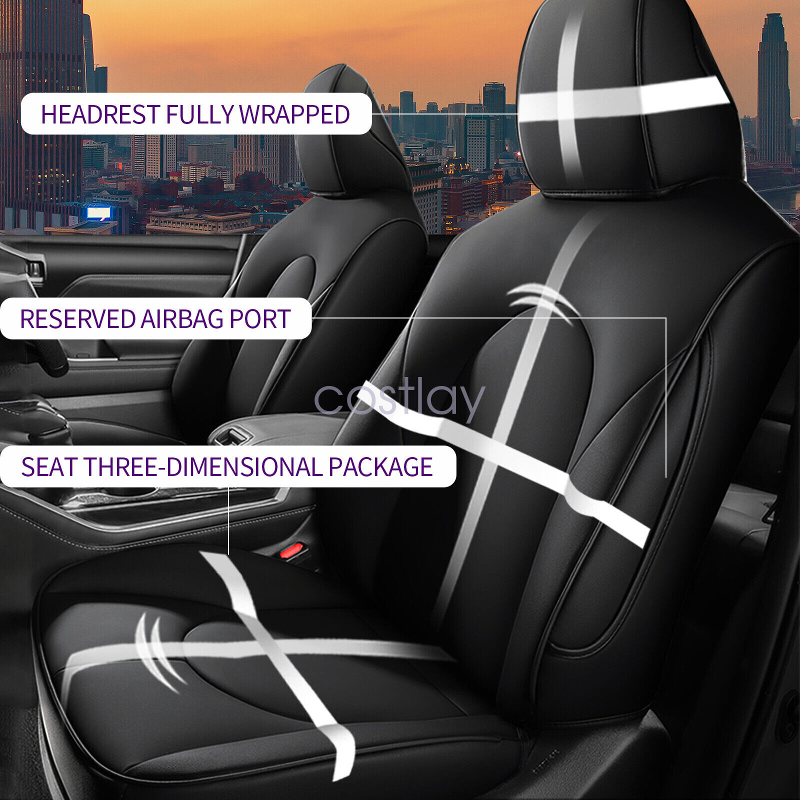 For 2020-2023 Toyota Highlander Full Set Protector Leather seat covers 8 Seat