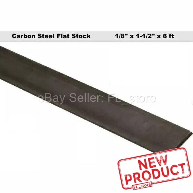 Steel Flat Bar Stock 1/8" x 1-1/2" x 6 Feet Rectangular Unpolished 1018 Alloy