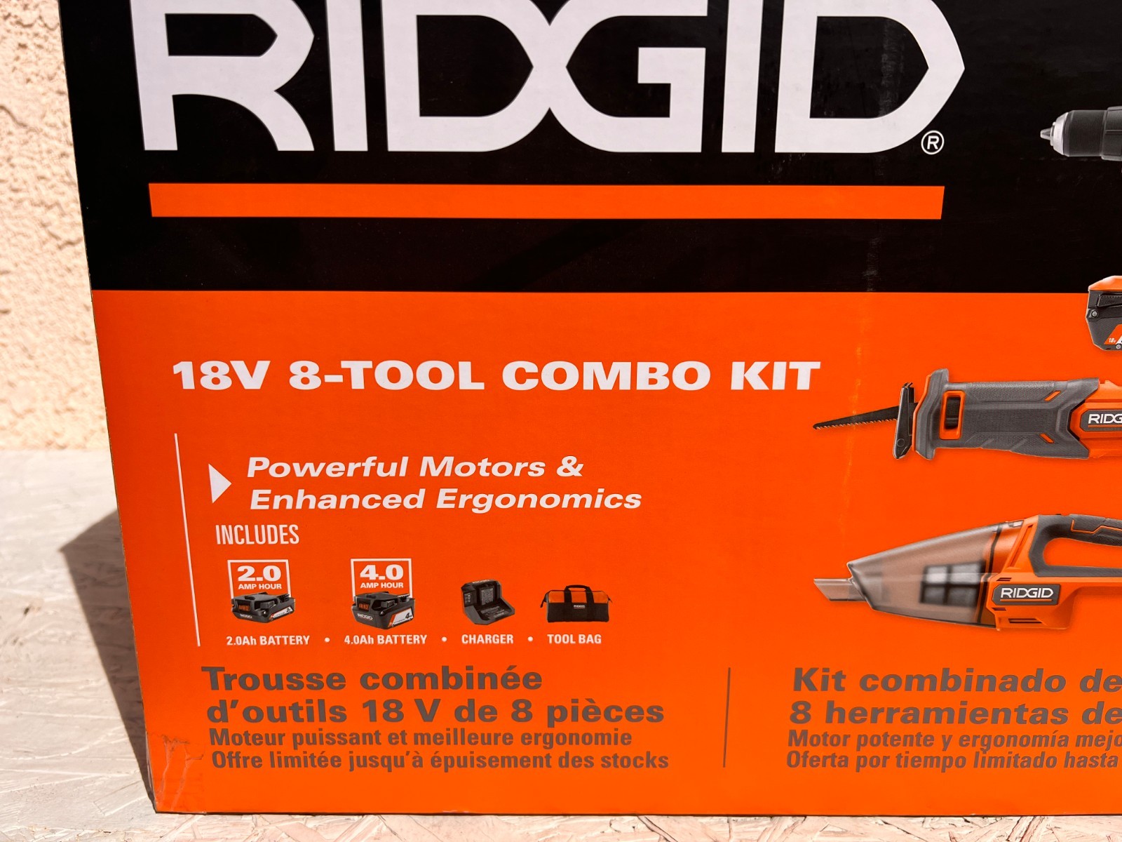 BRAND NEW SEALED!! Ridgid R96850 18V 8-Tool Combo Kit
