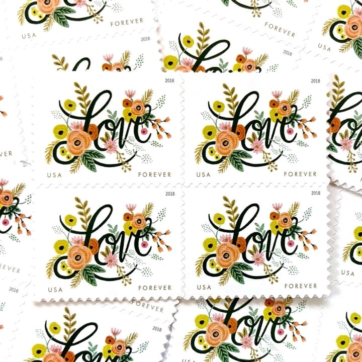80 FOREVER STAMPS 4 Sheets LOVE FLOURISHES Invitations
