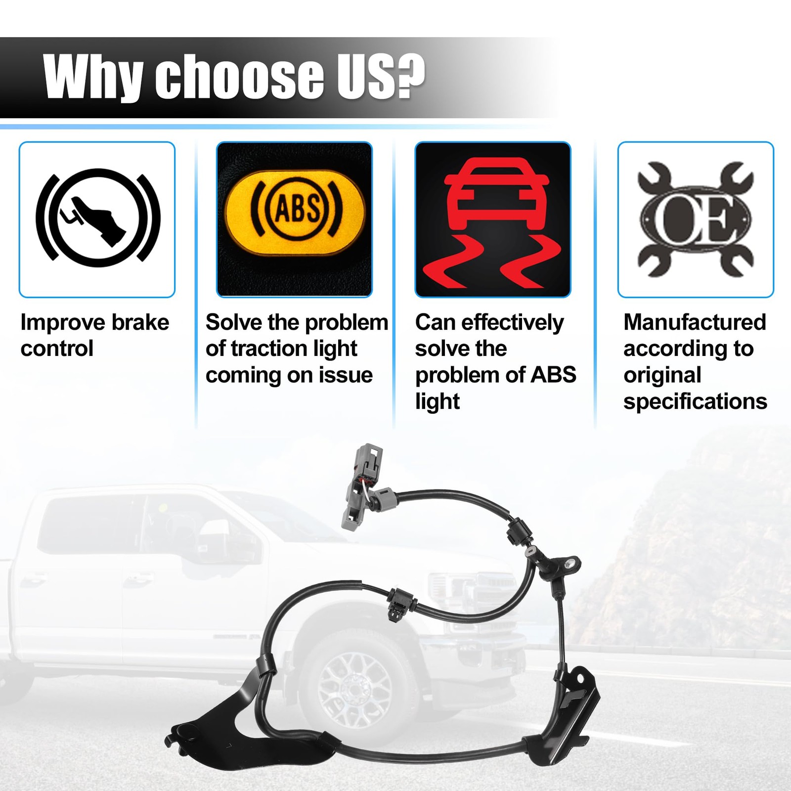 Front Left Side ABS Wheel Speed Sensor ABS Sensor for Isuzu D-Max 2012-2021 3...