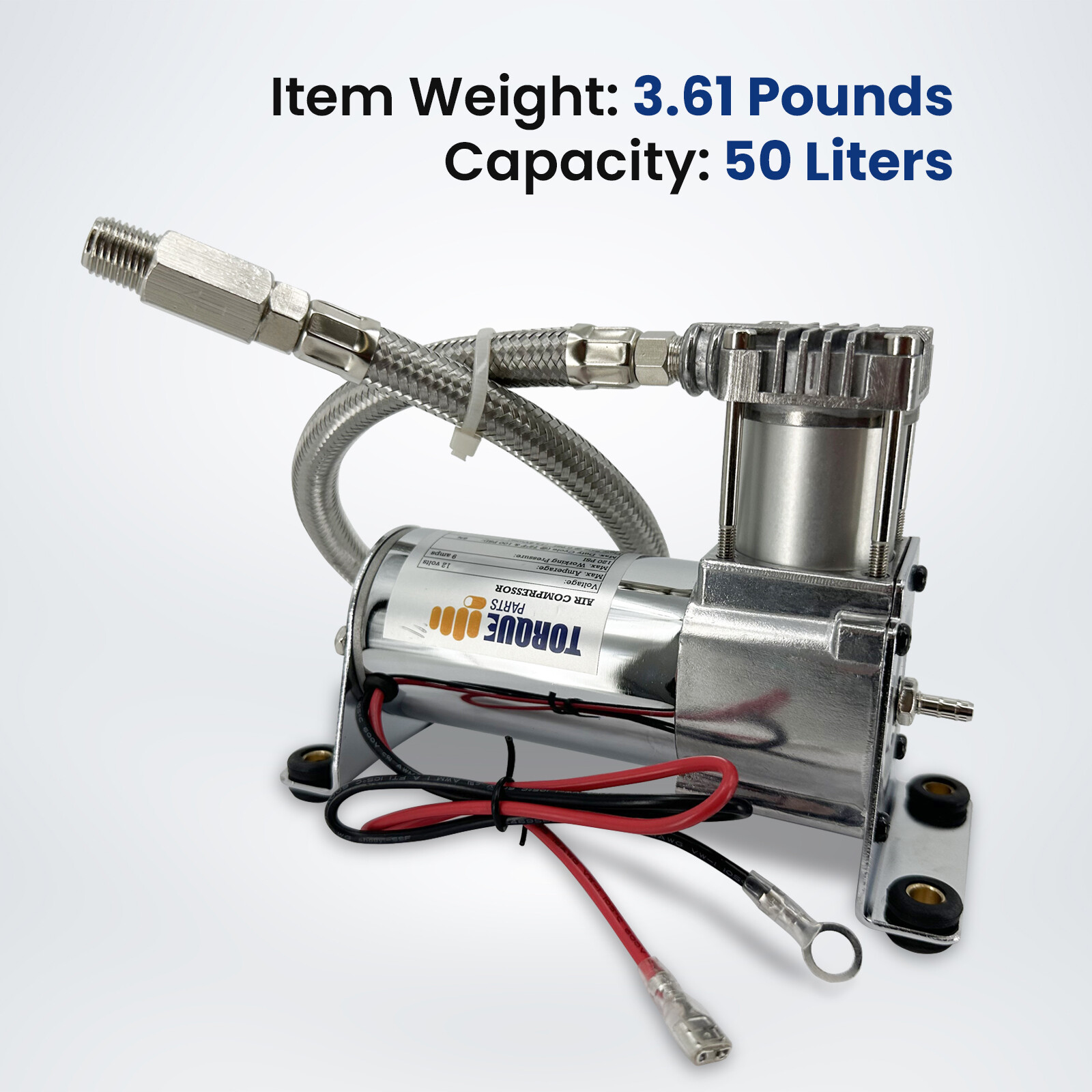 TORQUE Air Compressor Kit 12V Portable Single Port 120 PSI Replace AirLift 16192