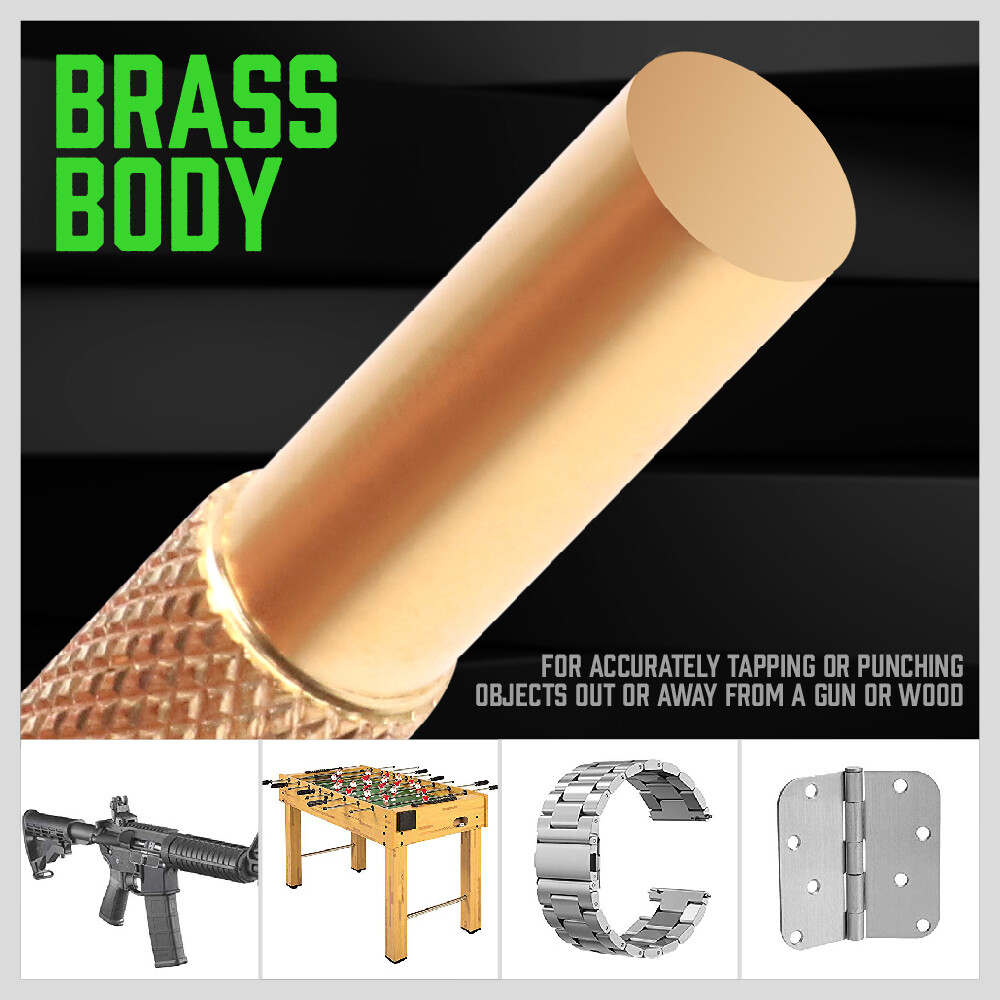 8 Pieces Brass Drive Pin Punches Set Gunsmith Drift Pin Jeweler Roll Up Case