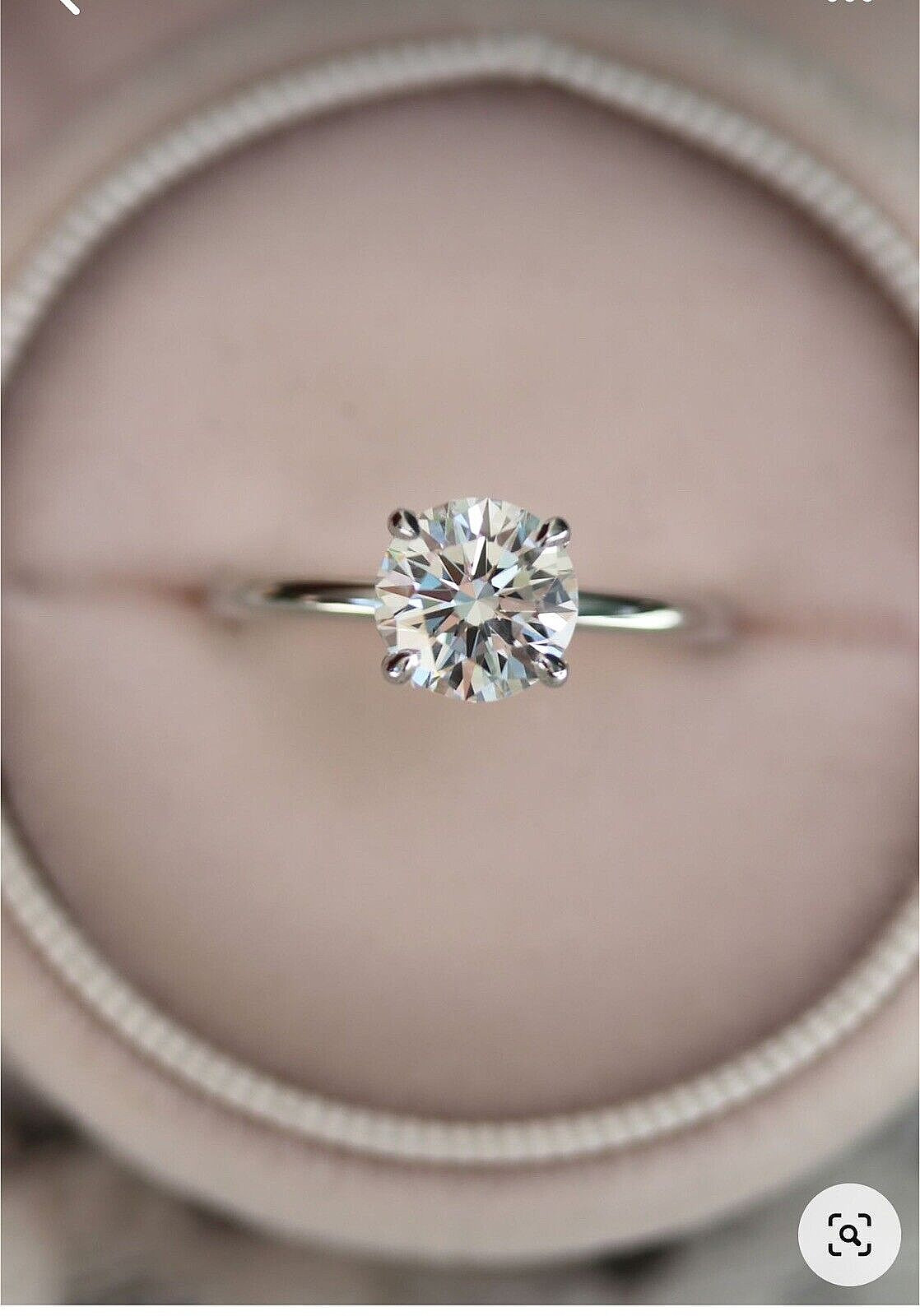 2.00 CT Round Cut VVS1/D GRA Moissanite Engagement Ring 14k White Gold Size 7