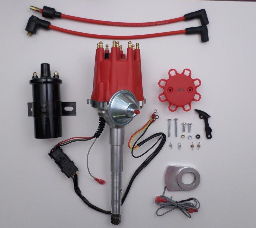 FORD late FLATHEAD 239 255 49-53 BLACK Small Cap HEI Distributor+45K BLACK COIL