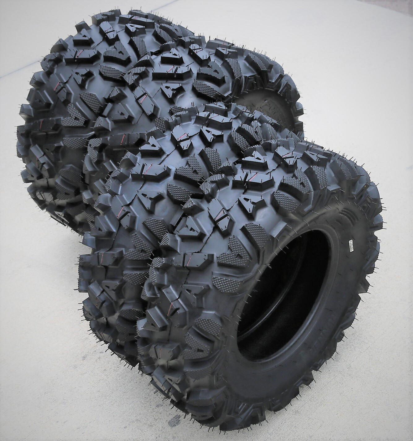 Set of 4 Forerunner Knight ATV UTV Mud Tires 2x 25x10-12 2x 25x8-12 6 Ply