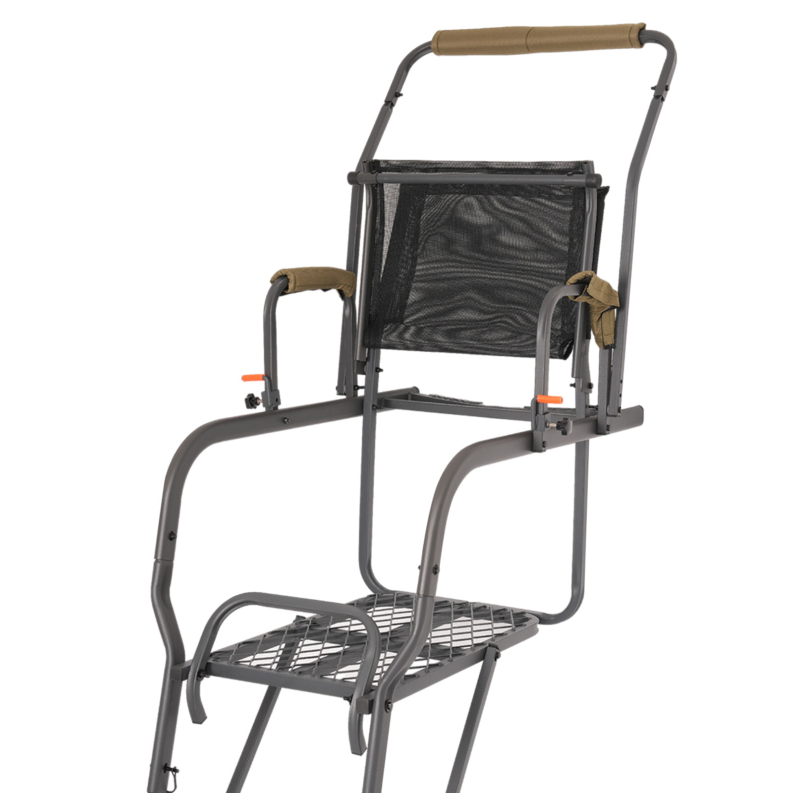 15.5' Steel Climbing Ladder Tree Stand Outdoor For Hunting&Mesh Seat Equipment