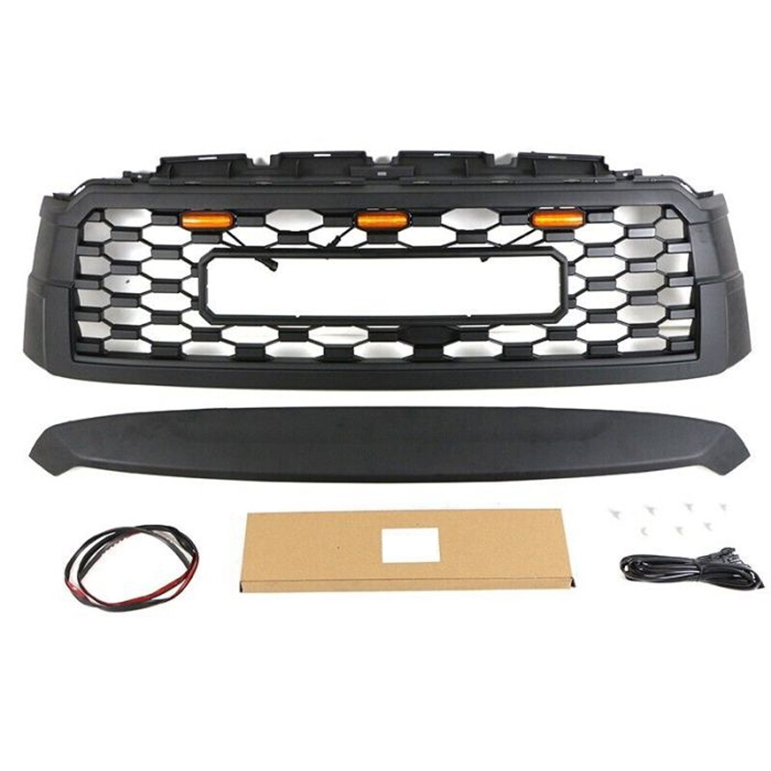 TRD Pro Style Grille for 2010-2021 Toyota Sequoia Matte Black Grill with LEDs
