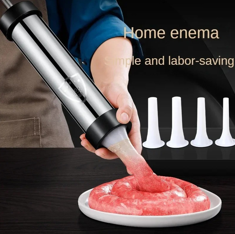 1pc Manual Sausage Stuffer – Plastic Jerky Gun Meat Syringe Filler Tool - NEW