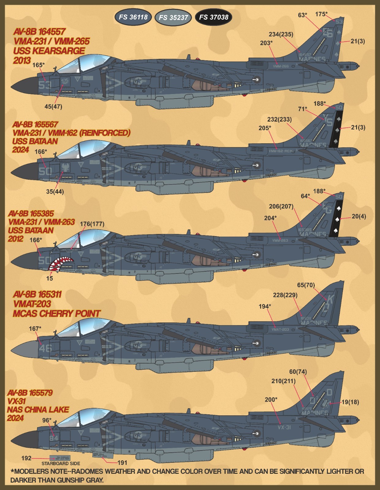 1/48 Furball AV-8B Harrier USMC Jump Jets Part II Decals