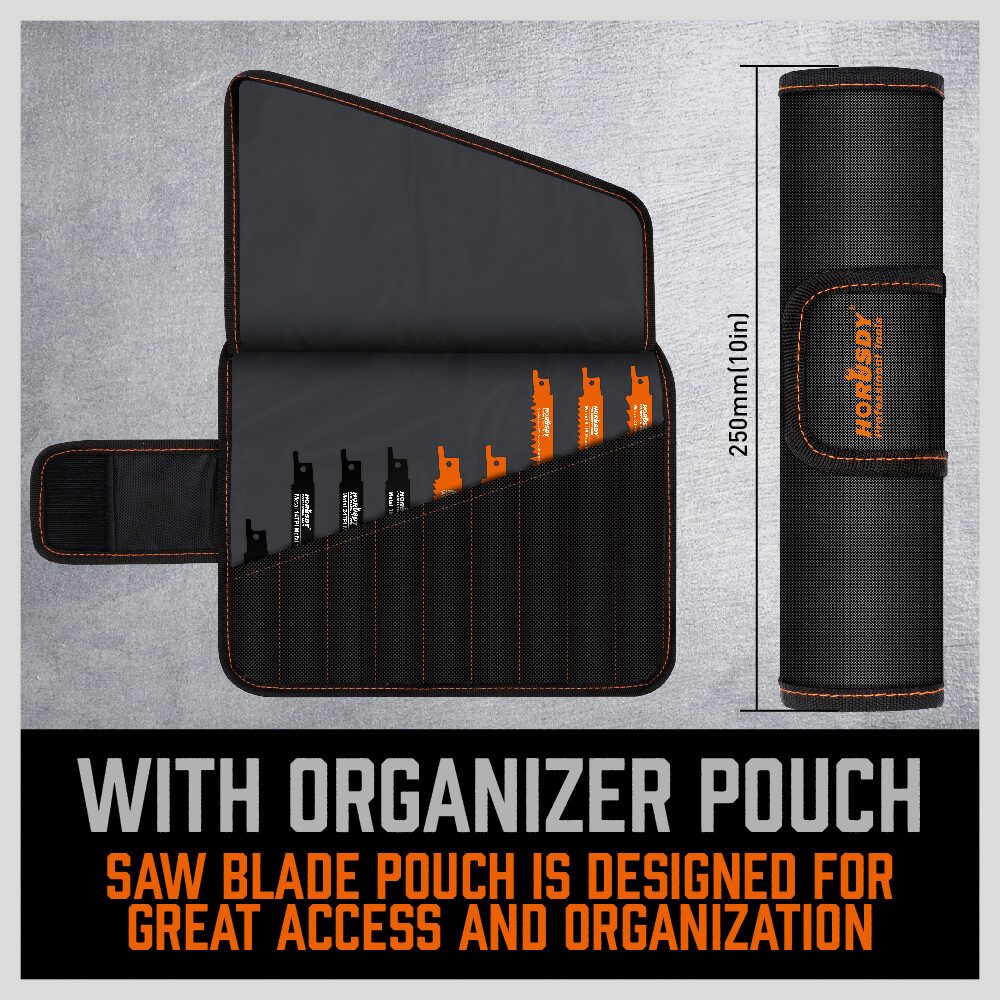 HORUSDY 34PC Metal Reciprocating Saw Blade Set & Wood Pruning Reciprocating Saw