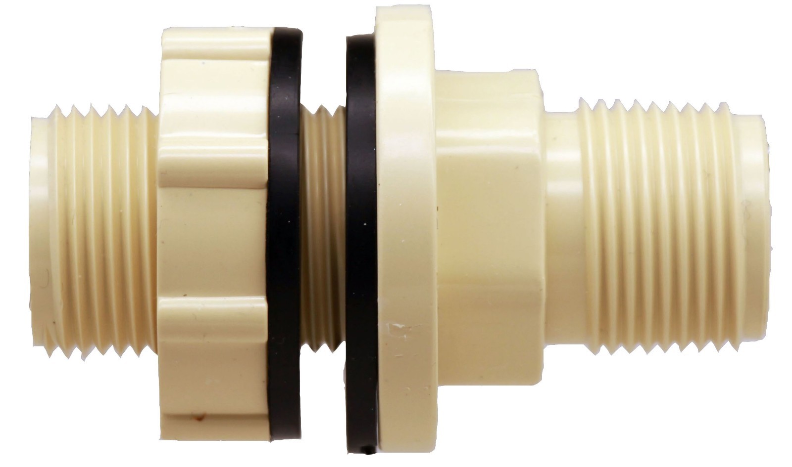 RAINPAL PBF075D CPVC Double Male 3/4" Inch Pipe Thread Bulkhead Tank Fitting NPS