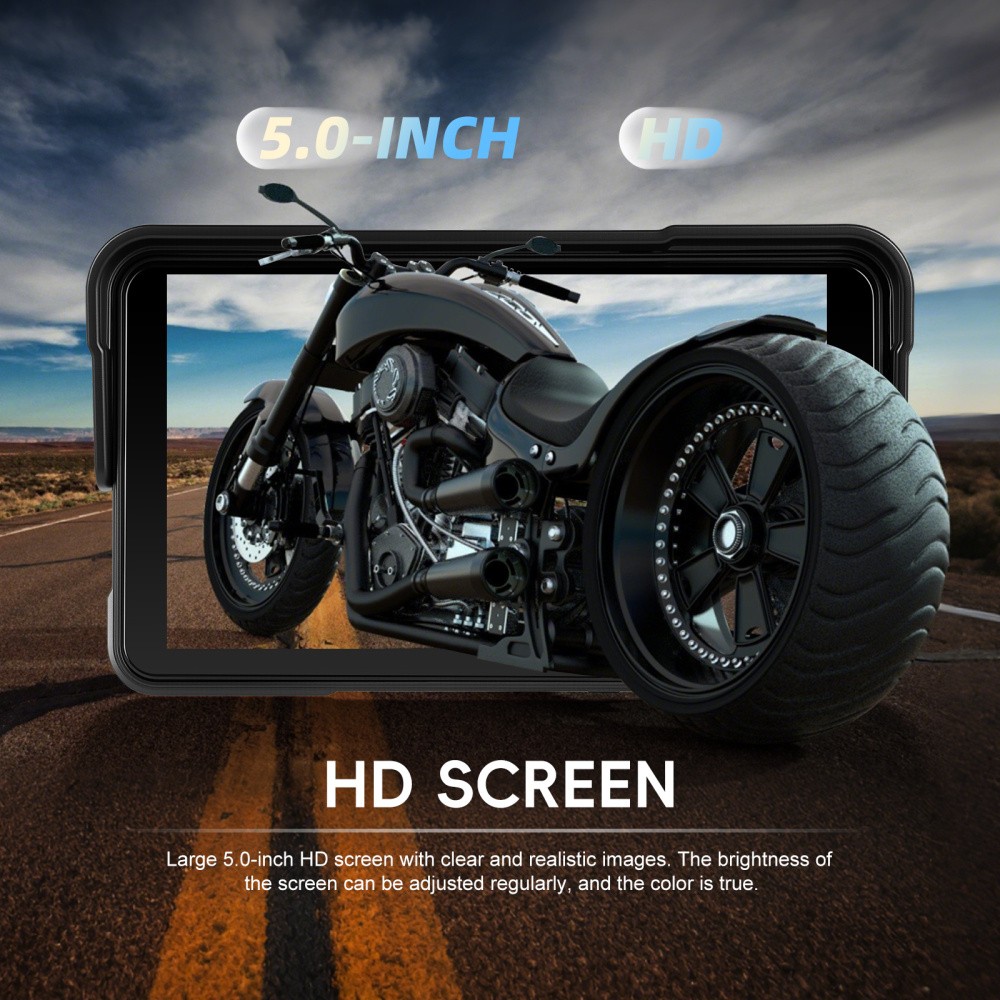 5" Apple CarPlay Android Auto Portable Screen Waterproof Navigator Motorcycle