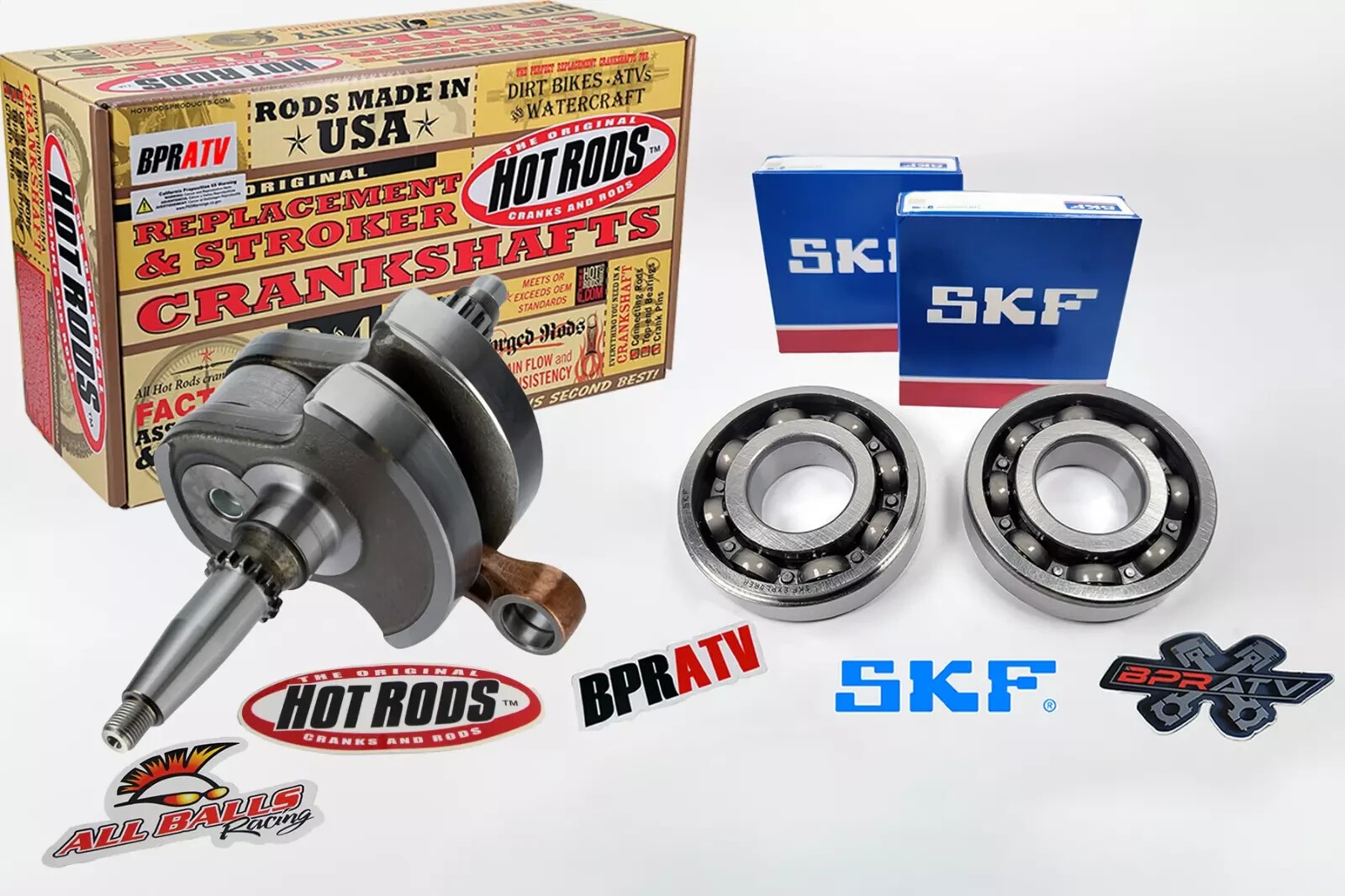 06-09 TRX 450R 450ER Stroker Crank +3 Hot Rods 4170 Crankshaft Assembly Bearings