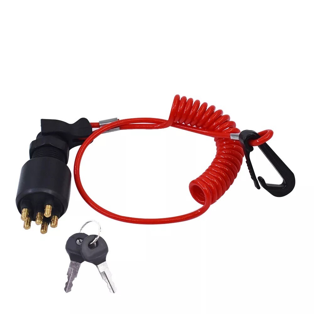 Ignition Key Switch w/Lanyard for Johnson Evinrude OMC BRP 5005801 765562 175974