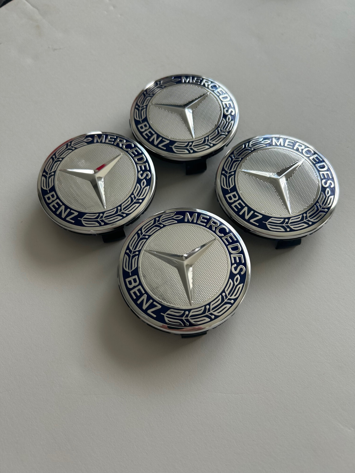 4x Dark Blue Wheel Center Caps Hub Cover Rim for Mercedes