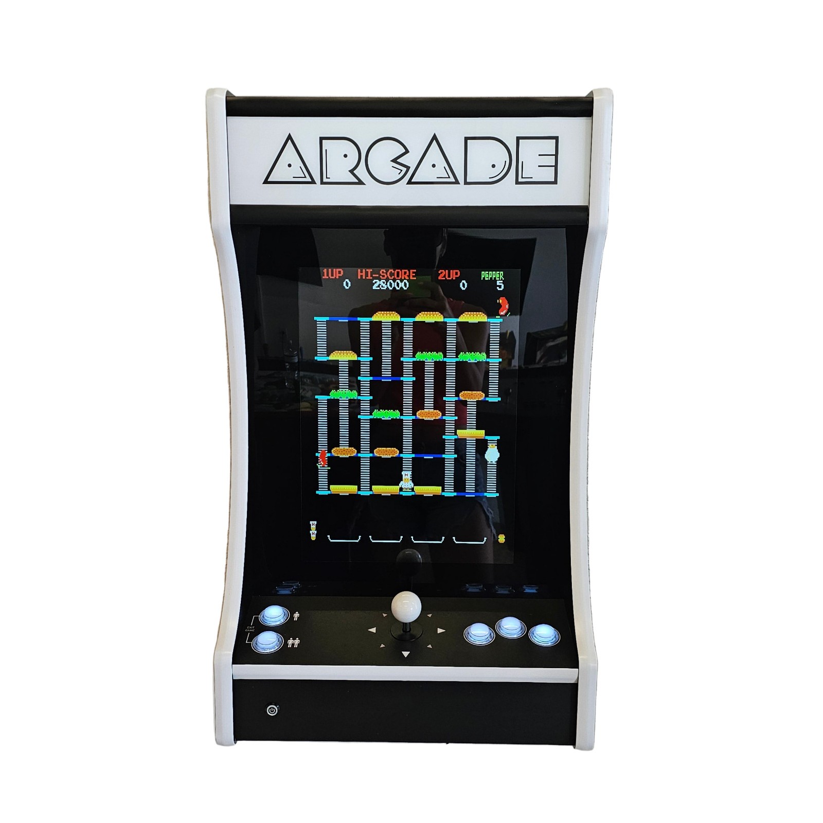 Black & White Wall Mounted Or Tabletop Arcade Machine plays 150+ Games