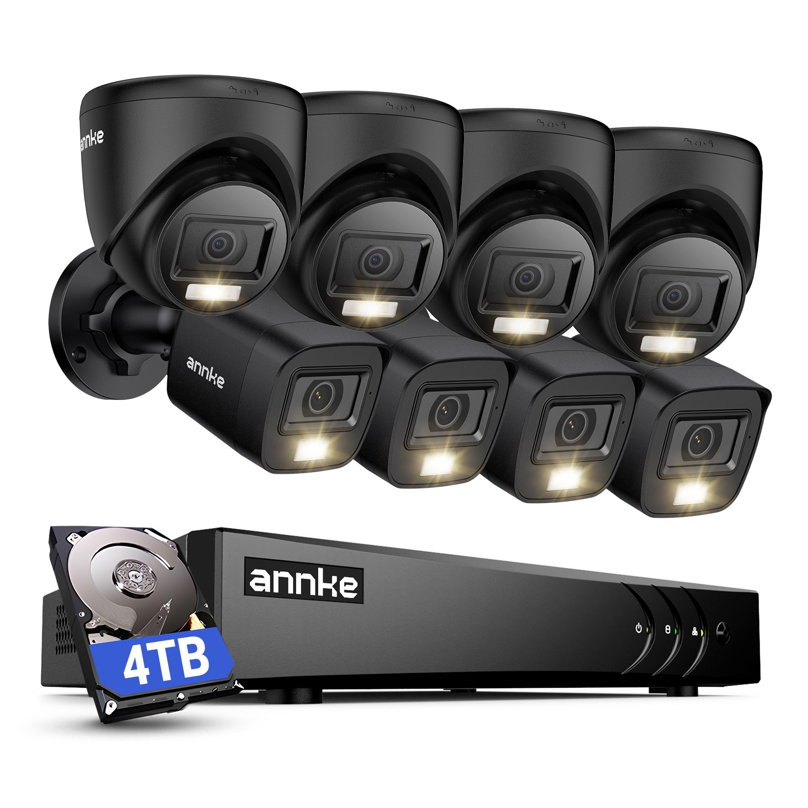 ANNKE 3K 8CH DVR H.265+ 1080P Security Camera System CCTV Outdoor AI Detection