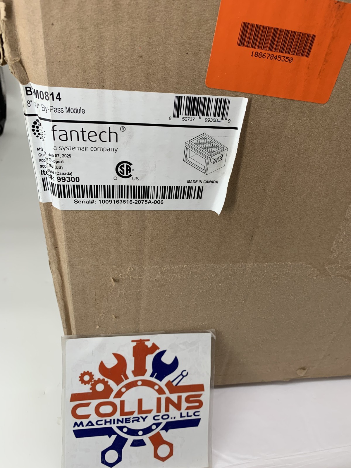 Fantech BPM0814 99300 8" x 14" 3-Way Heat Recovery Ventilator By-Pass Module 24V