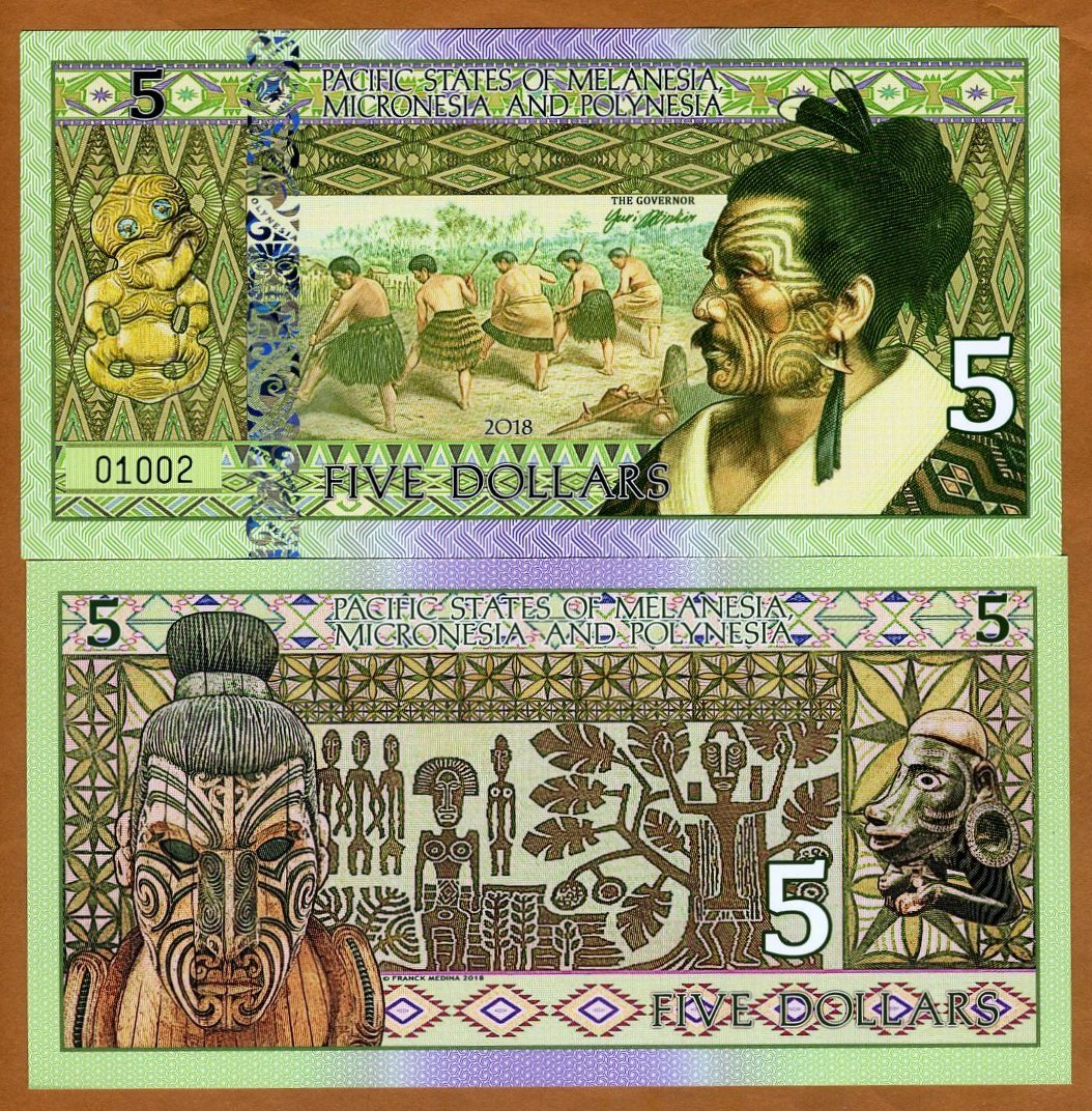 SET, Pacific States of MMP, $1-5-10-20, 2018 Private Issue Polymer Matching S/N