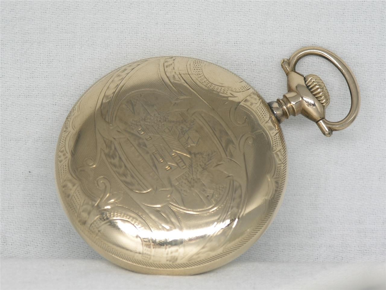 RARE 19 JEWEL 18S BW RAYMOND GR. WIND INDICATOR POCKET WATCH, SERVICED!